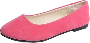 Classic Solid Ballet Flats for Women Comfort Casual Flats Lightweight Slip on Loafers Suede Dress Shoes
