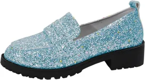 Dress Shoes Women Comfort Rhinestone Loafers Dressy Flats Shoe Casual Penny Loafers Slip On Work Shoes