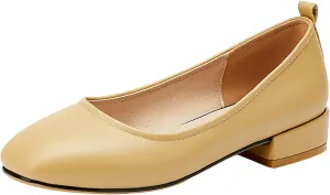 Gicoiz Office Loafers Womens Square Toe Comfort Dress Shoes
