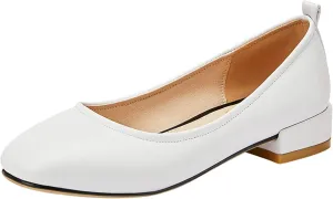 Gicoiz Office Loafers Womens Square Toe Comfort Dress Shoes