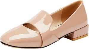 Gicoiz Office Loafers Womens Square Toe Comfort Dress Shoes