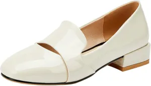 Gicoiz Office Loafers Womens Square Toe Comfort Dress Shoes