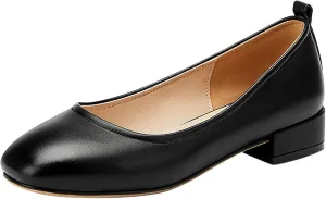 Gicoiz Office Loafers Womens Square Toe Comfort Dress Shoes