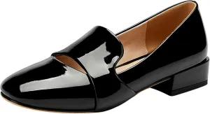 Gicoiz Office Loafers Womens Square Toe Comfort Dress Shoes