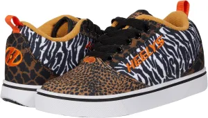 HEELYS Pro 20 Prints Sneakers Skate Shoes (Little Kid/Big Kid/Adult) - Durable Canvas Upper Black/White/Cashew 5 Big Kid (Women's 6) M
