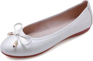 Julymens Women's Cute Bowknot Ballet Flats Comfortable Soft Sole Walking Shoes