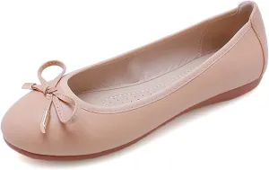 Julymens Women's Cute Bowknot Ballet Flats Comfortable Soft Sole Walking Shoes