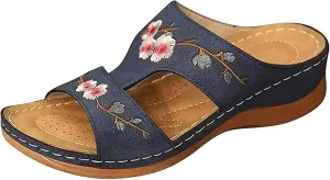 Ladmiple Womens Sandals Comfortable Dressy Slip On Orthopedic Sandals Arch Support Slides Slippers Summer Orthotic Flip Flops