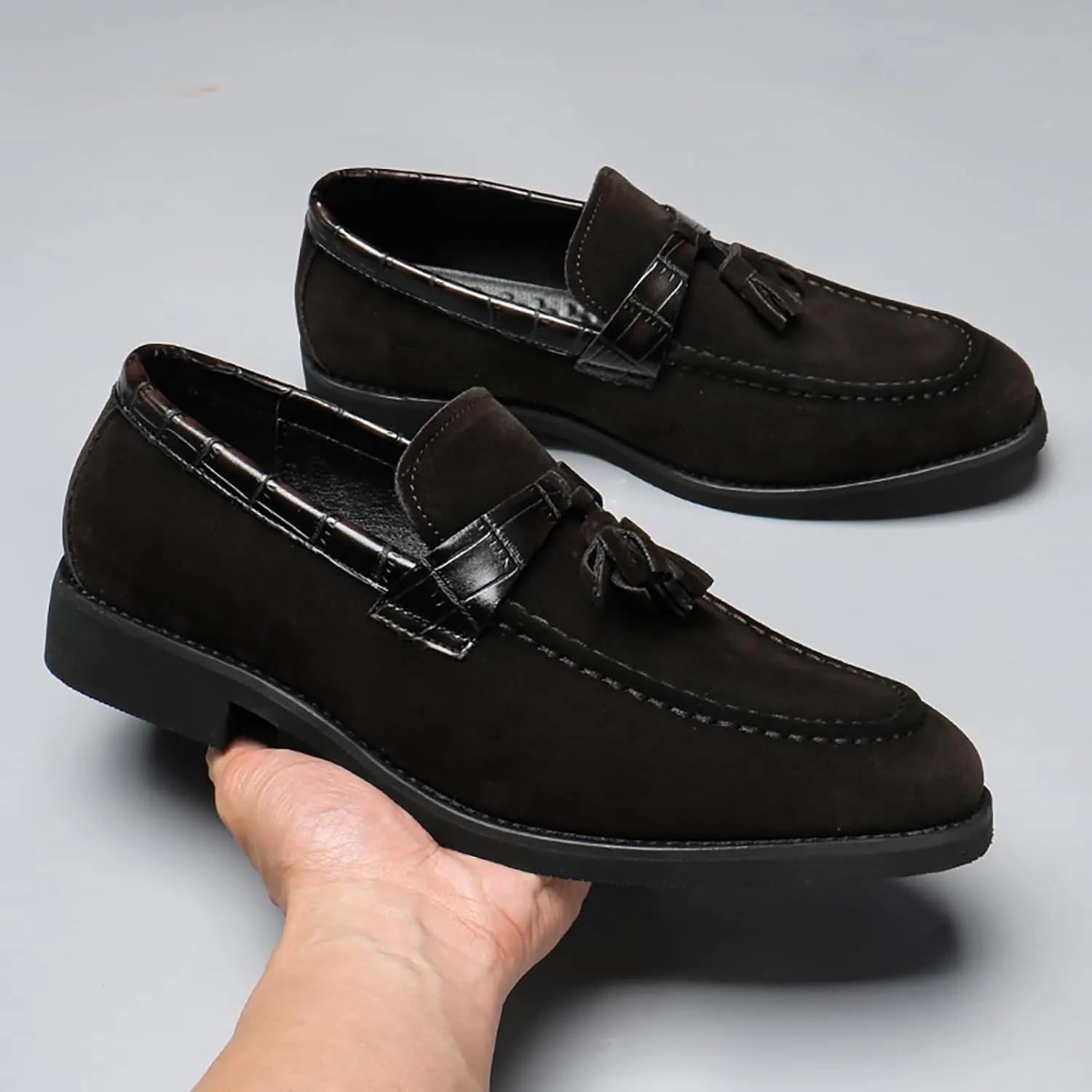 Mens Dress Shoes Loafers Business Classic Suede Tassel Party Wedding Moccasins for Male