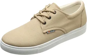 Mens Fashion Sneakers Flat Bottom Solid Color Lightweight Canvas Sports Shoes Casual Lace up Breathable Comfortable Simple Walking Shoes for Men