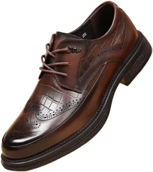 Men's Platform Wingtip Brogue Oxfords Daily Non-Slip Soft Sole Casual Shoes