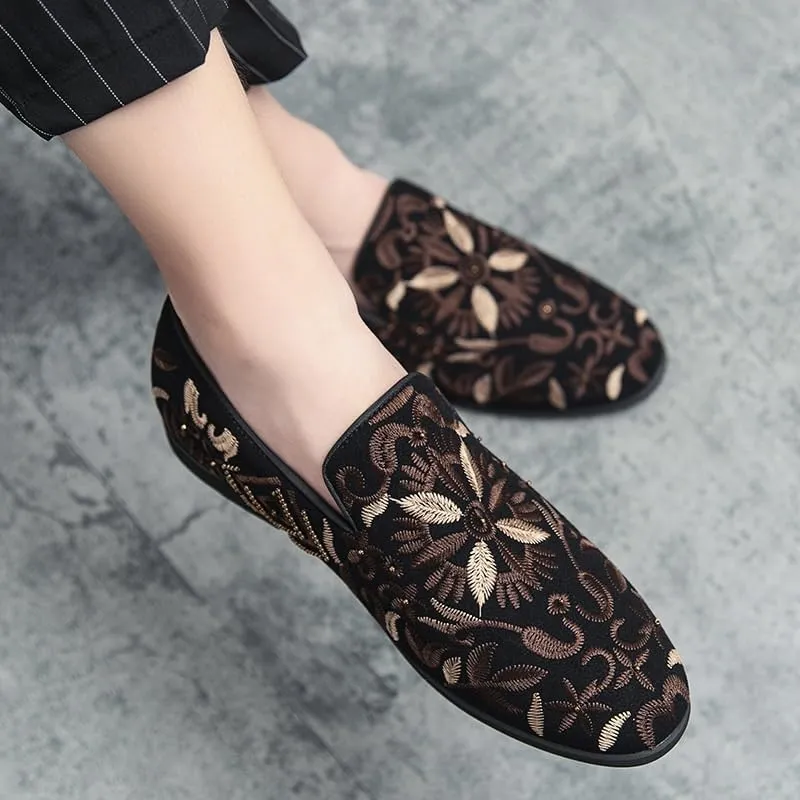 Mens Print Oxford Shoes Casual Slip-on Loafer Daily Non-Slip Soft Sole Shoes Men’s Walking Shoes