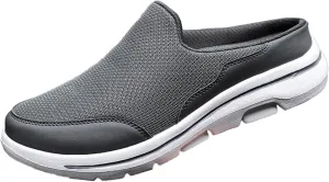Mens Slippers with Arch Support Casual Mules Slip On Shoes Women Comfort Casual Shoes Trendy Platform Sneakers Waterproof Tennis Shoe White Loafers