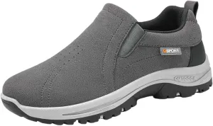 Mens Suede Breathable Sneakers Solid Color Slip-in Casual Soft Walking Running Shoes Comfortable Tennis Shoes Flat Bottom Non Slip Summer Spring Mens Shoe