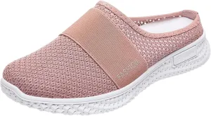 Orthopedic Walking Shoes Mules for Women 2025 Casual Mesh Summer Slip-On Breathable Slippers Closed Toe Diabetic Air-Cushion Slingback Slides with Arch-Support