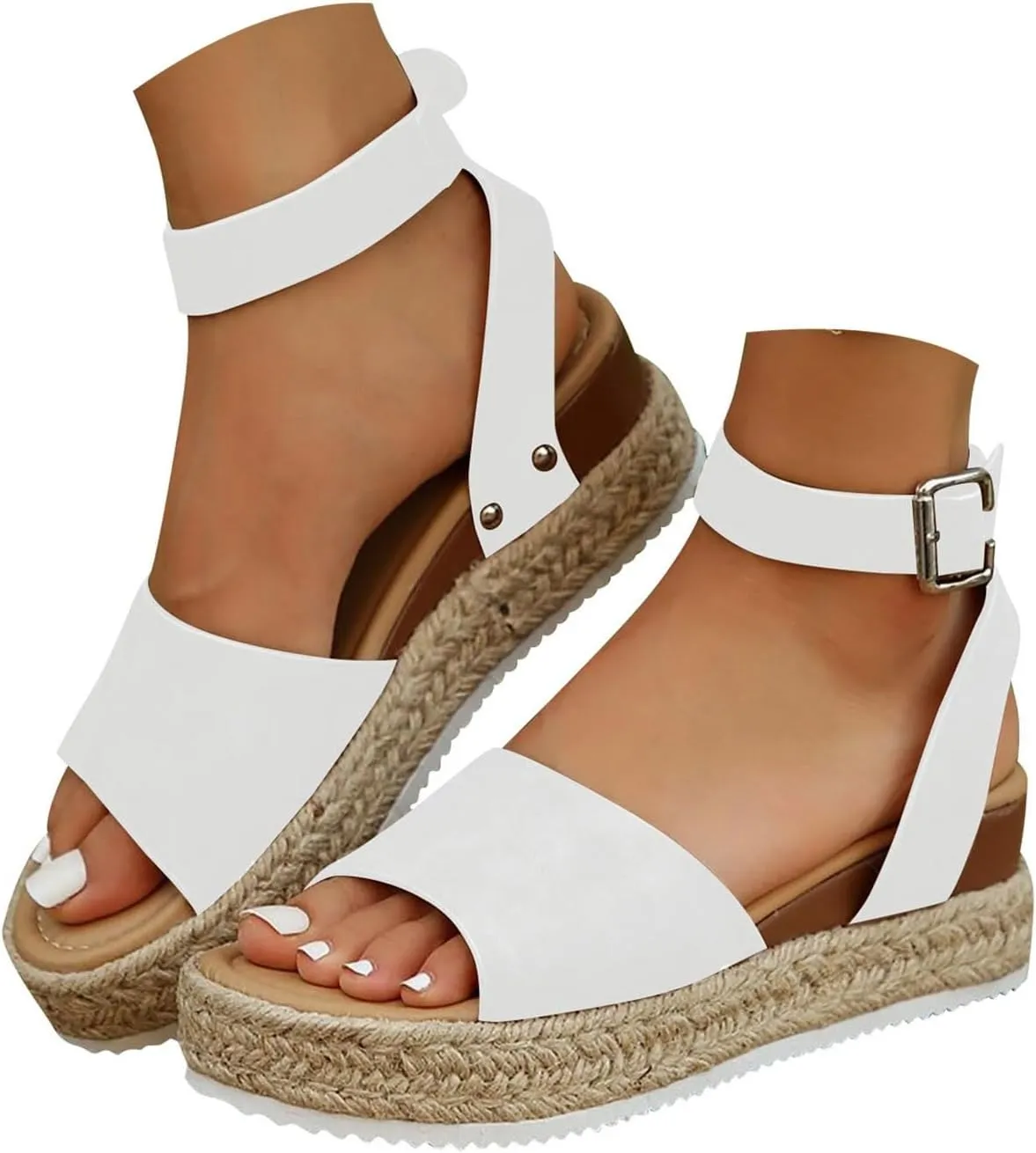 Orthopedic Wedge Sandals for Women Summer Dressy 2025 Women's Ankle Strap Open Toe Espadrilles Comfortable Platform Wedges Sandal Boho Beach Shoes
