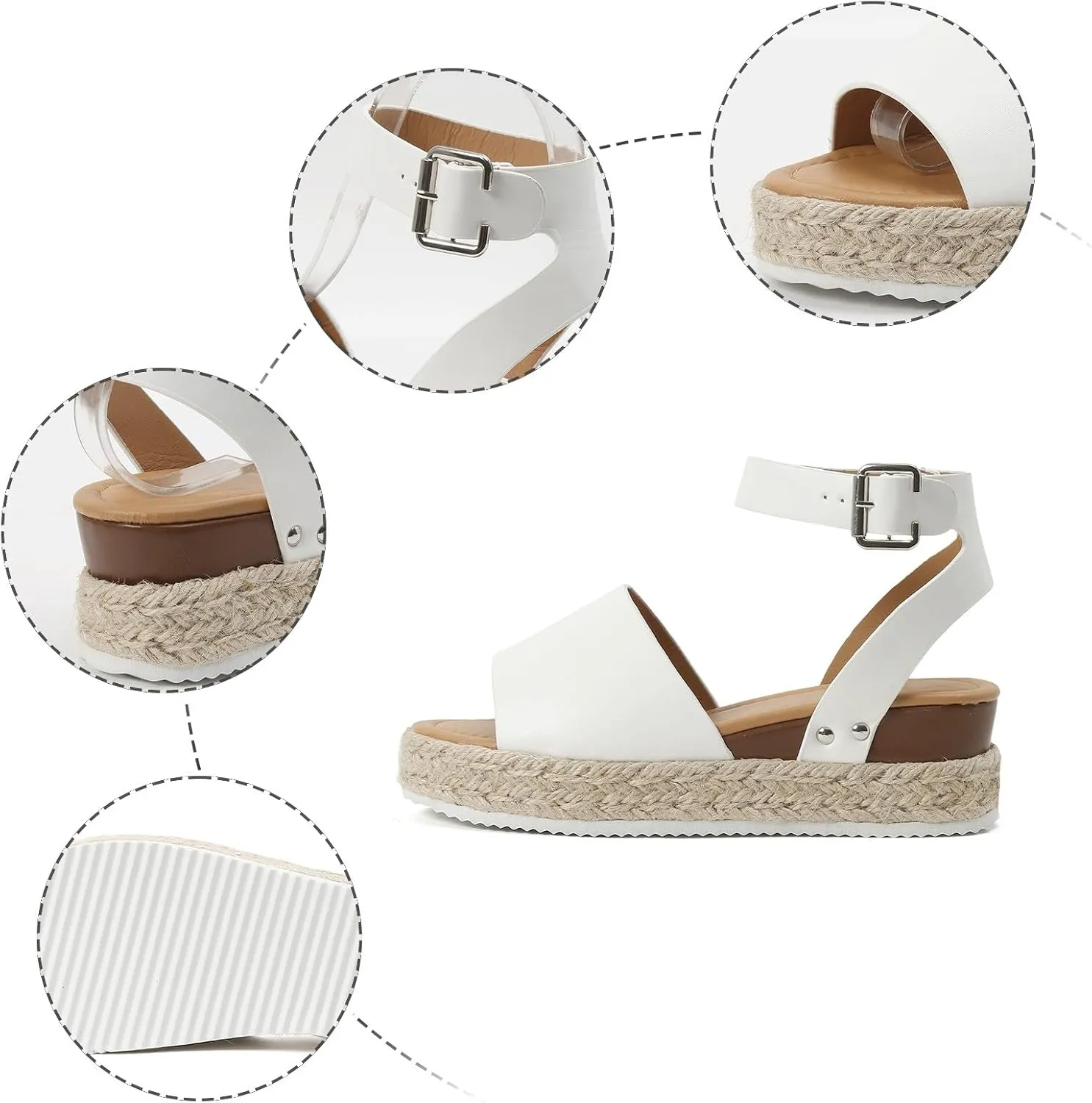 Orthopedic Wedge Sandals for Women Summer Dressy 2025 Women's Ankle Strap Open Toe Espadrilles Comfortable Platform Wedges Sandal Boho Beach Shoes