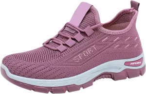 Orthopedic Womens Sneakers Mesh Breathable Fashion Lace Up Walking Running Shoes Comfortable Tennis Shoes Non Slip Lightweight Casual Sneakers for Women