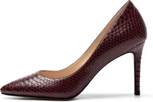 SAMMITOP Women's Pointed Toe Classic Pumps High Heels Slip On Office Party Evening Dress Shoes