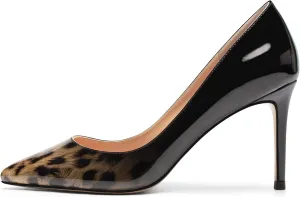 SAMMITOP Women's Pointed Toe Classic Pumps High Heels Slip On Office Party Evening Dress Shoes
