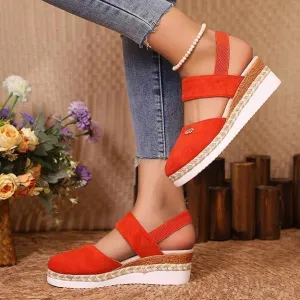 Sandals for woman 2025, Closed Toe Platform Wedge Sandals for Women Heel Casual Womens,Espadrilles Dressy Wedges Shoses