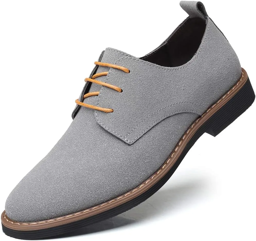 Santimon Men's Casual Oxford Shoes Classic Suede Formal Business Lace Up Dress Shoes