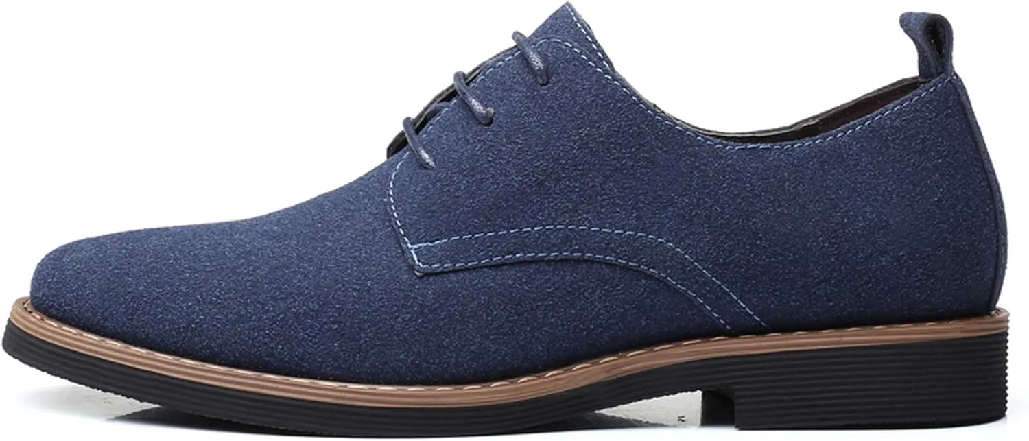 Santimon Men's Casual Oxford Shoes Classic Suede Formal Business Lace Up Dress Shoes