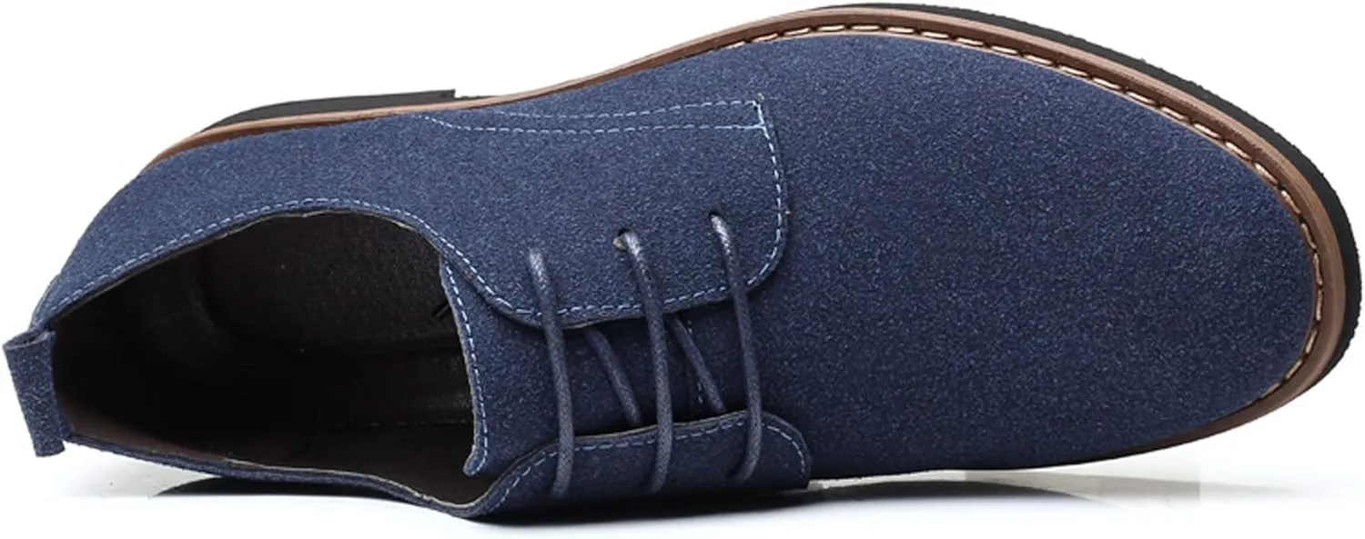 Santimon Men's Casual Oxford Shoes Classic Suede Formal Business Lace Up Dress Shoes