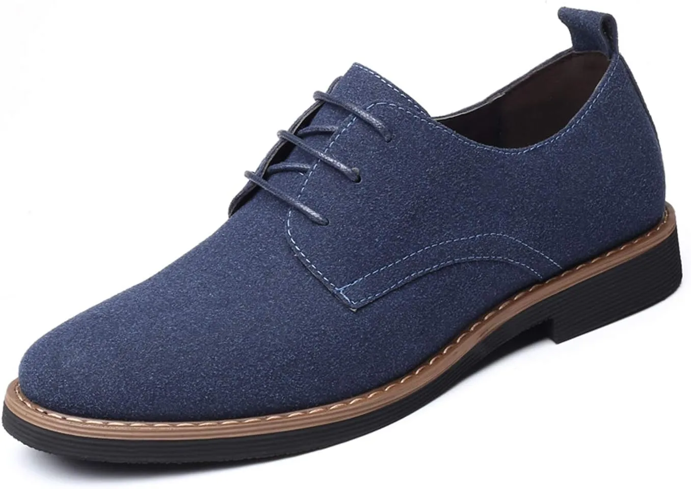 Santimon Men's Casual Oxford Shoes Classic Suede Formal Business Lace Up Dress Shoes