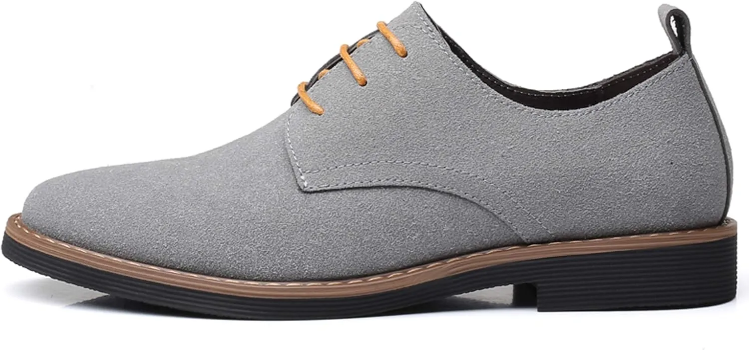 Santimon Men's Casual Oxford Shoes Classic Suede Formal Business Lace Up Dress Shoes