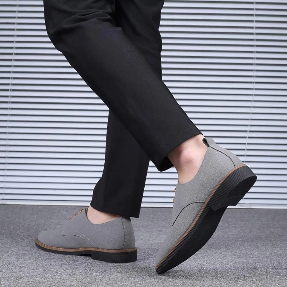 Santimon Men's Casual Oxford Shoes Classic Suede Formal Business Lace Up Dress Shoes