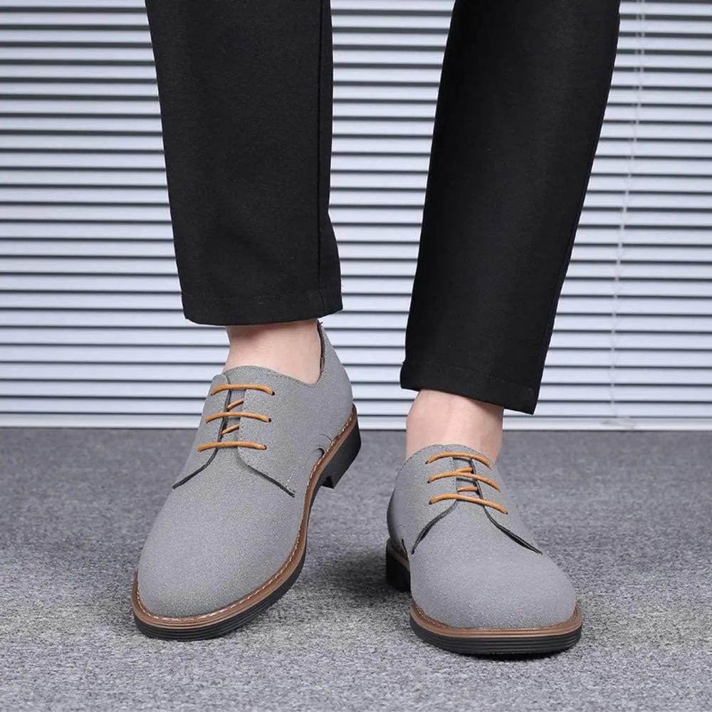 Santimon Men's Casual Oxford Shoes Classic Suede Formal Business Lace Up Dress Shoes
