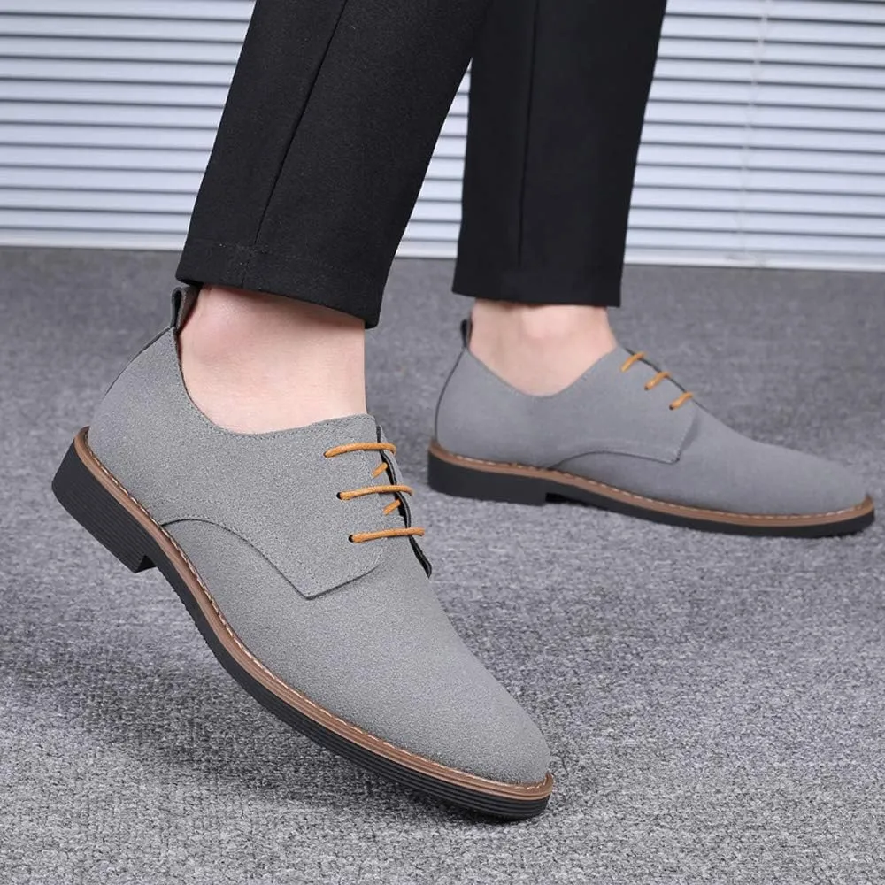 Santimon Men's Casual Oxford Shoes Classic Suede Formal Business Lace Up Dress Shoes