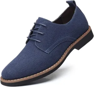 Santimon Men's Casual Oxford Shoes Classic Suede Formal Business Lace Up Dress Shoes