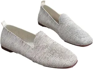 Slip On Shoes Women Women's Sneakers in White in Wide Width Loafers for Women 2024 Flat Heel Closed Toe Christmas Shoes Men Round Toe Flats Comfortable