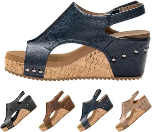 Thick Platform Wedge Sandals for Women 2025 - Lightweight Corkys Design with Adjustable Ankle Strap, Cushioned for All Day Wear