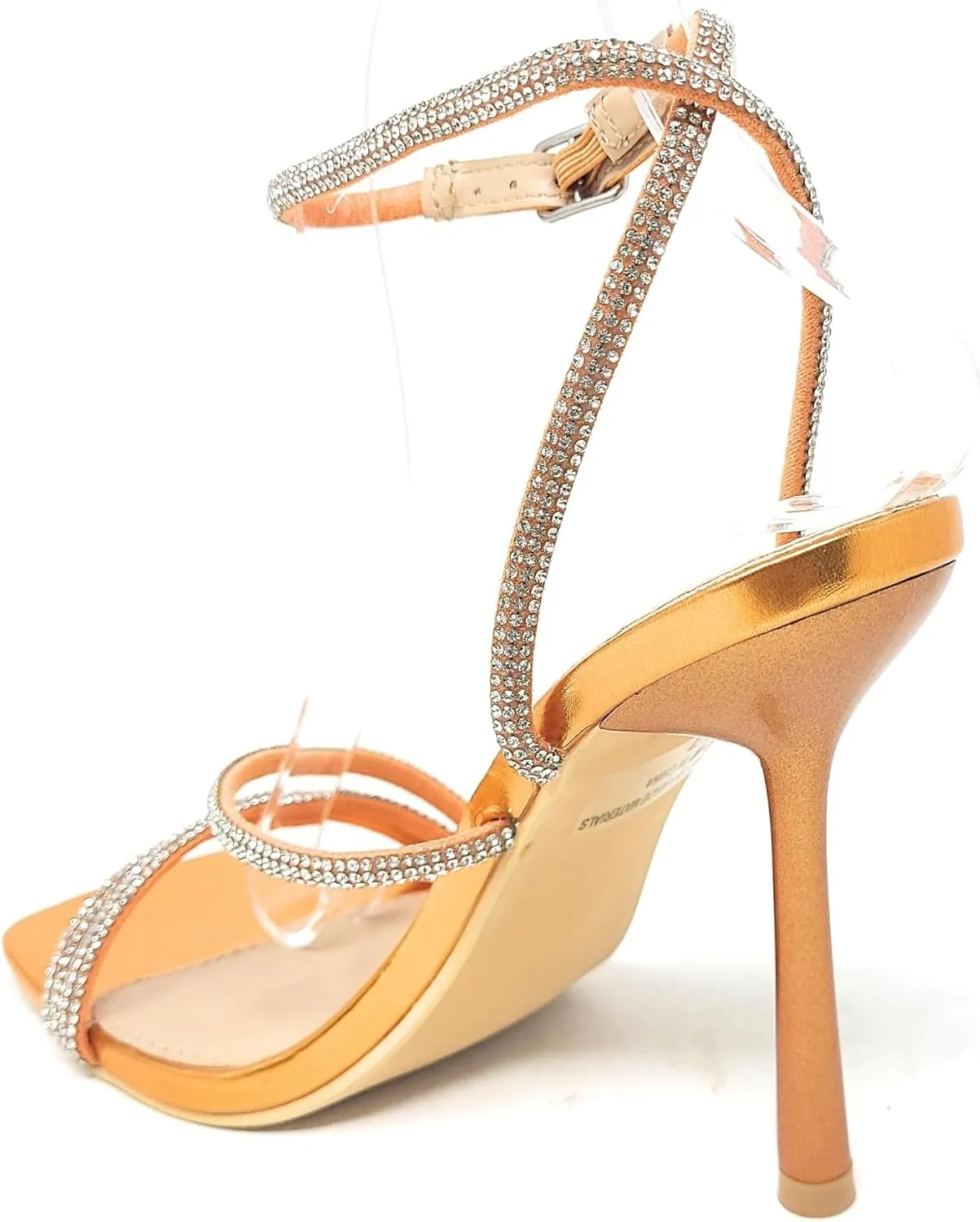 Wild Diva Women's Square Toe Rhinestone Embellished Straps Formal Stiletto High Heels Narala-02