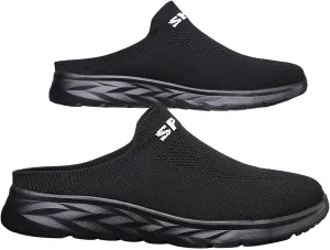 Women's Backless Walking Sneakers Summer Slip-on Tennis Shoes Womens Mesh Breathable Dress Casual Shoes Waterproof Sneakers Black Tennis Shoe White Loafers