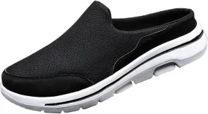 Womens Breathable Mesh Walking Mules Sneakers Non Slip Work Shoes Women Cute Casual Black Shoes White Platform Sneakers Tennis Shoe Loafers Shoe