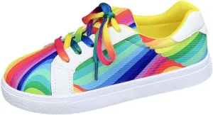 Women's Dress Flat Ballet Low Wedge Ladies Fashion Colorful Canvas Lace Up Comfortable Women's Ballet Flat Comfortable