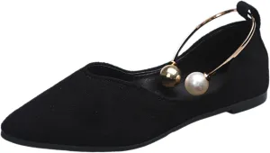 Women's Flats Shoes Suede Slip On Loafers Business Casual Shoes Pointed Toe Ballet Flats Comfortable Dress Shoes