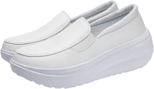 Womens Platform Shoes Stylish Standing All Day Rocker Bottom Comfy Walking Sneakers Wedge Round-Toe Work Shoes